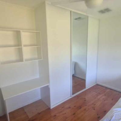 Sliding door robe with study area 